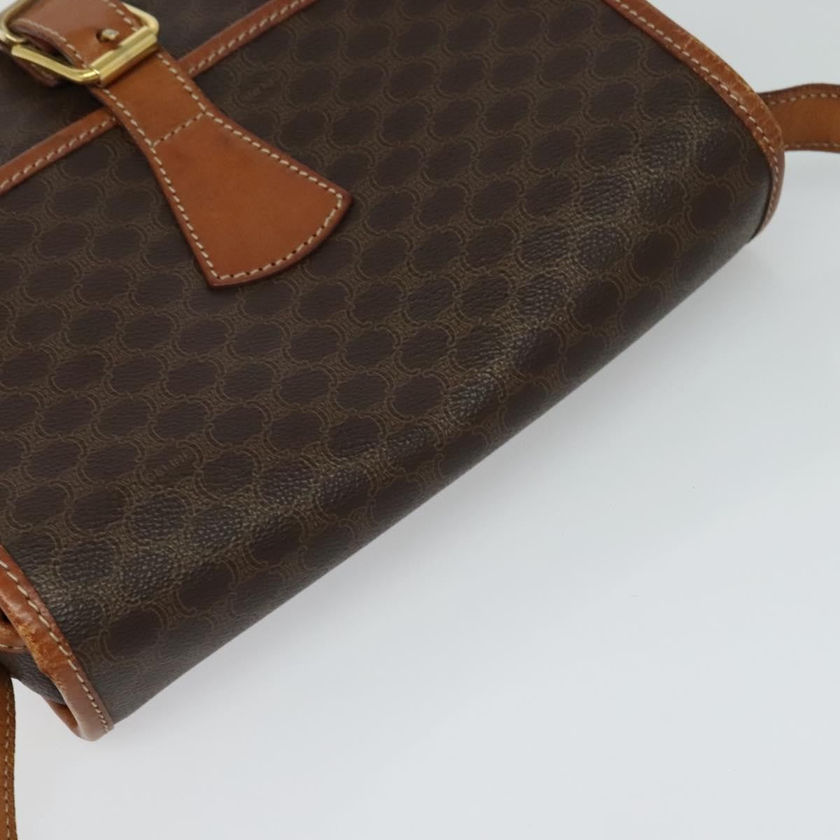 Celine Macadam Shoulder Bag PVC Leather, BROWN, CANVAS, Shoulder bag