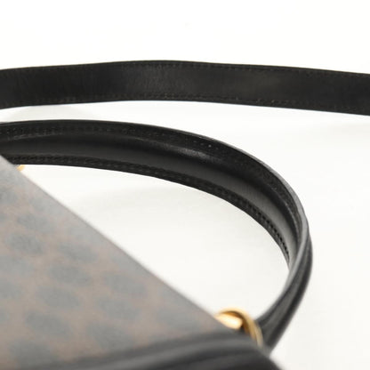 Celine Vintage Convertible Top Handle Bag Macadam Coated Canvas, BROWN, PVC, Handbag