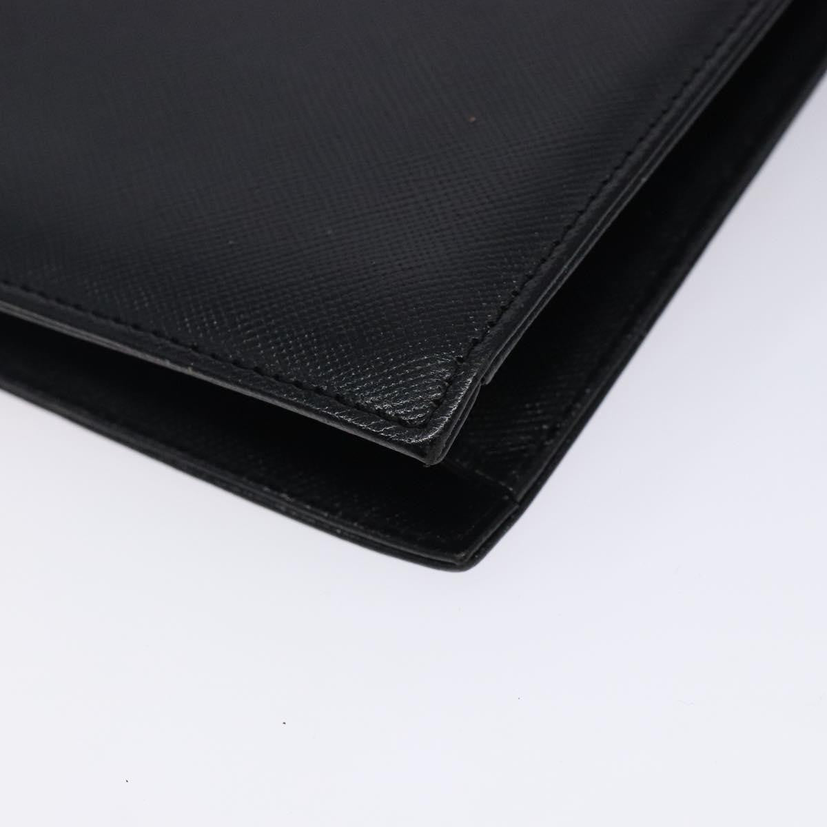 Saint Laurent Vintage Envelope Flap Clutch Leather, BLACK, LEATHER, Clutche & pouche