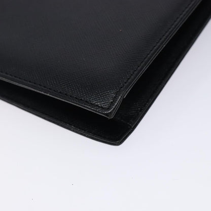 Saint Laurent Vintage Envelope Flap Clutch Leather, BLACK, LEATHER, Clutche & pouche
