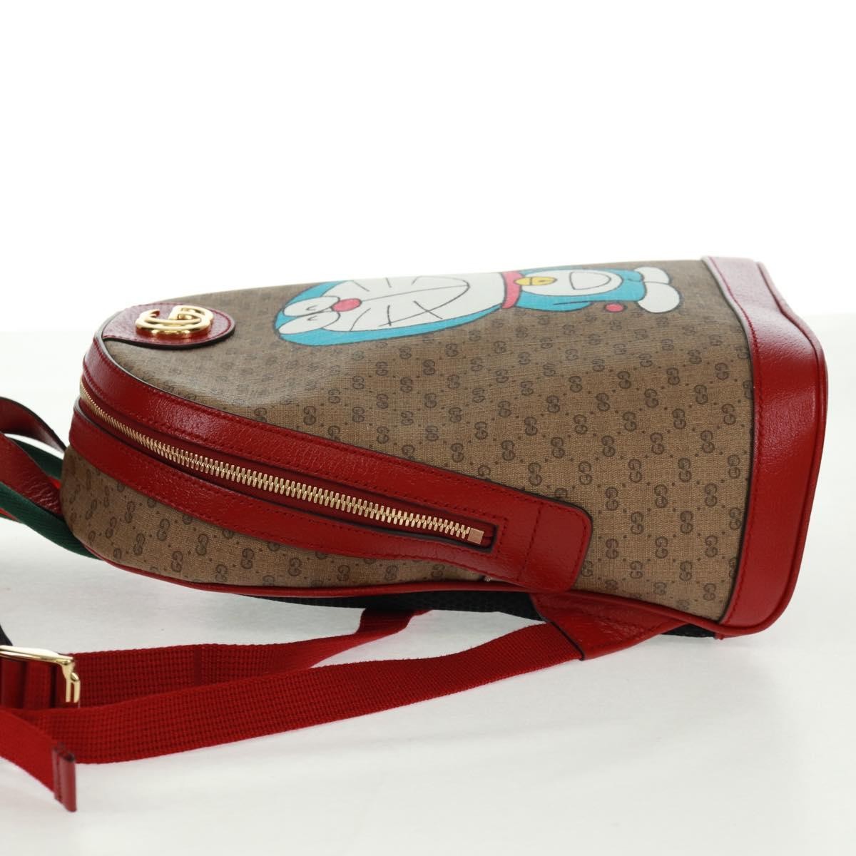 Gucci Doraemon Zip Backpack Printed Mini GG Coated Canvas, Beige, Canvas, Backpack