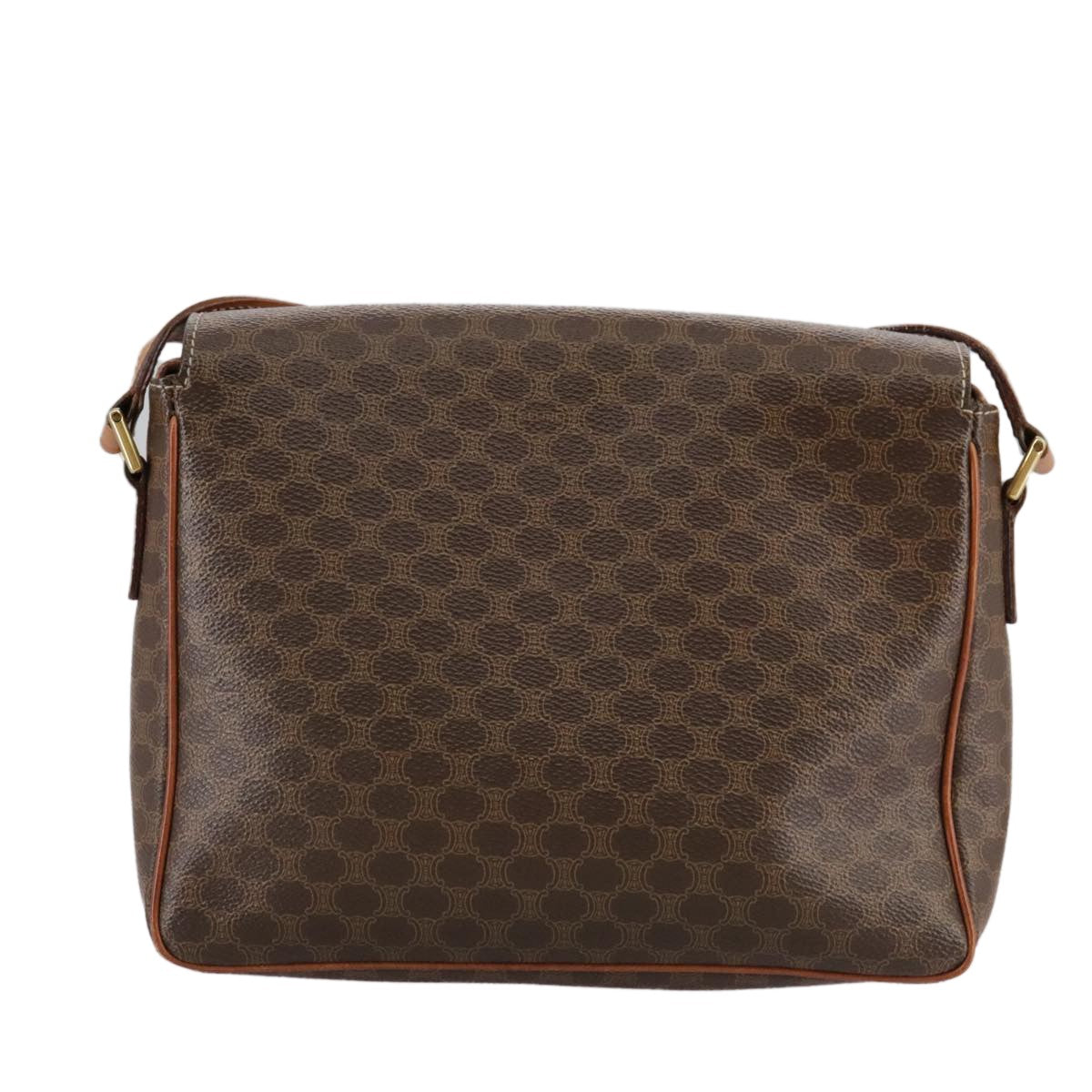 Celine Macadam Shoulder Bag PVC Leather, BROWN, CANVAS, Shoulder bag