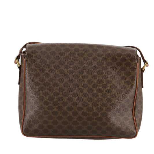 Celine Macadam Shoulder Bag PVC Leather, BROWN, CANVAS, Shoulder bag