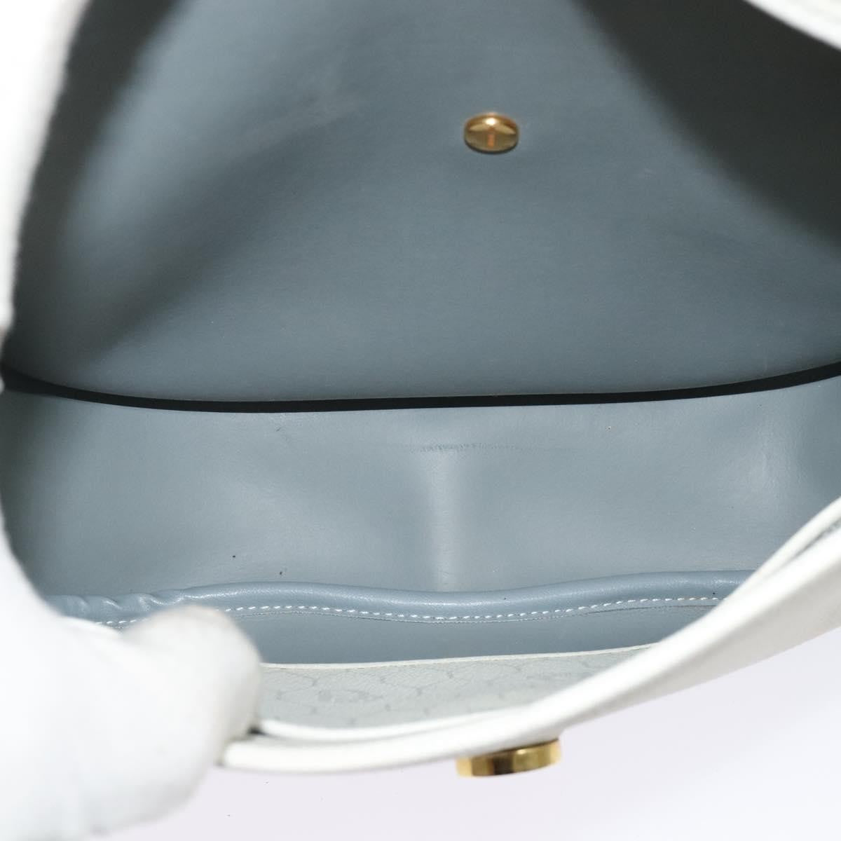 Christian Dior Vintage Honeycomb Flap Crossbody Bag Canvas and Leather, WHITE, CANVAS, Shoulder bag