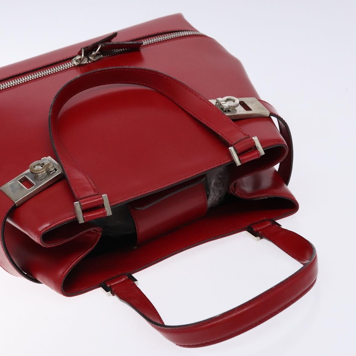 Salvatore Ferragamo Gancini handbag Leather, RED, LEATHER, Handbag