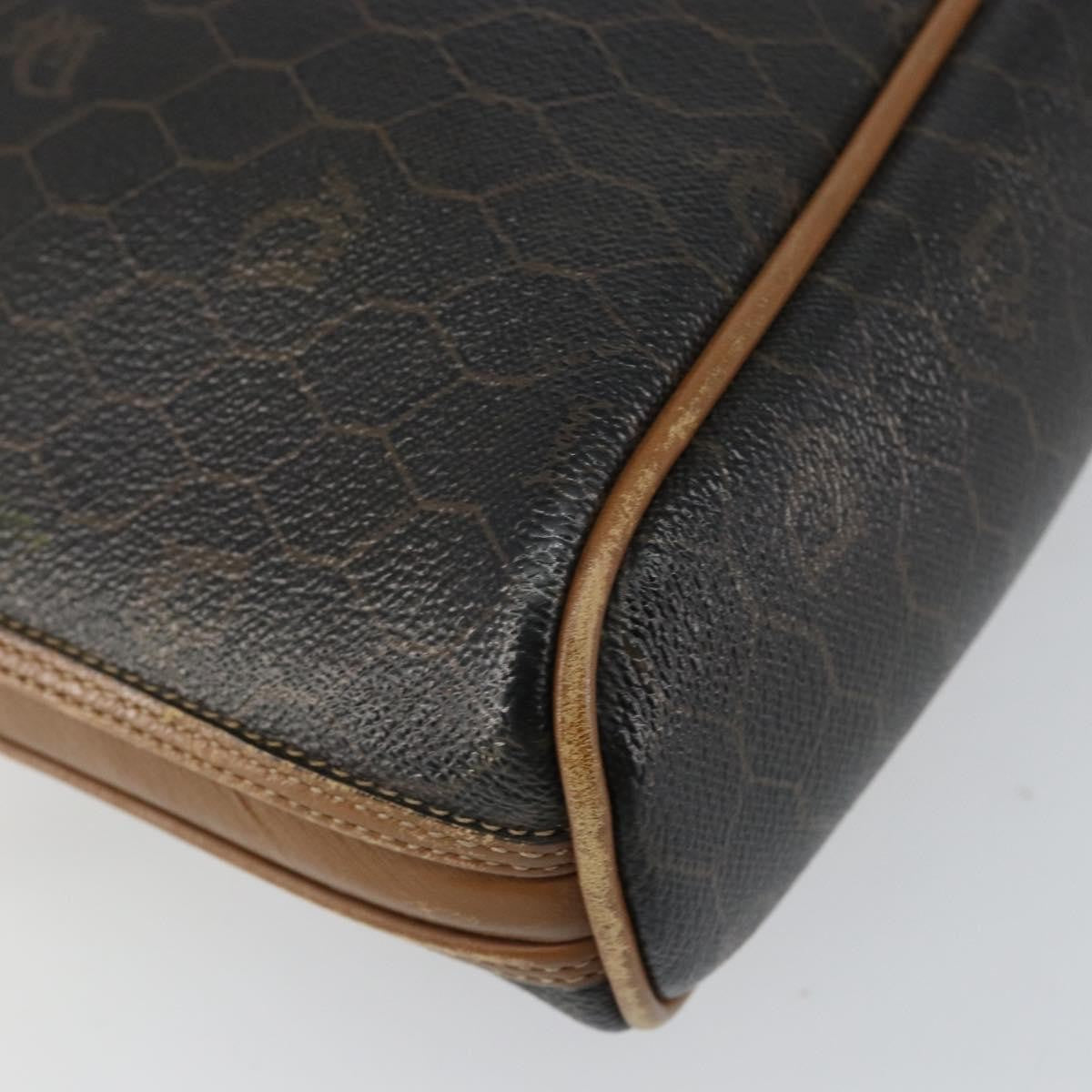 Christian Dior Vintage Honeycomb Handbag Canvas Leather, BLACK, CANVAS, Handbag