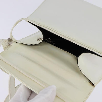 Salvatore Ferragamo Gancini handbag Patent leather, WHITE, PATENT_LEATHER, Handbag