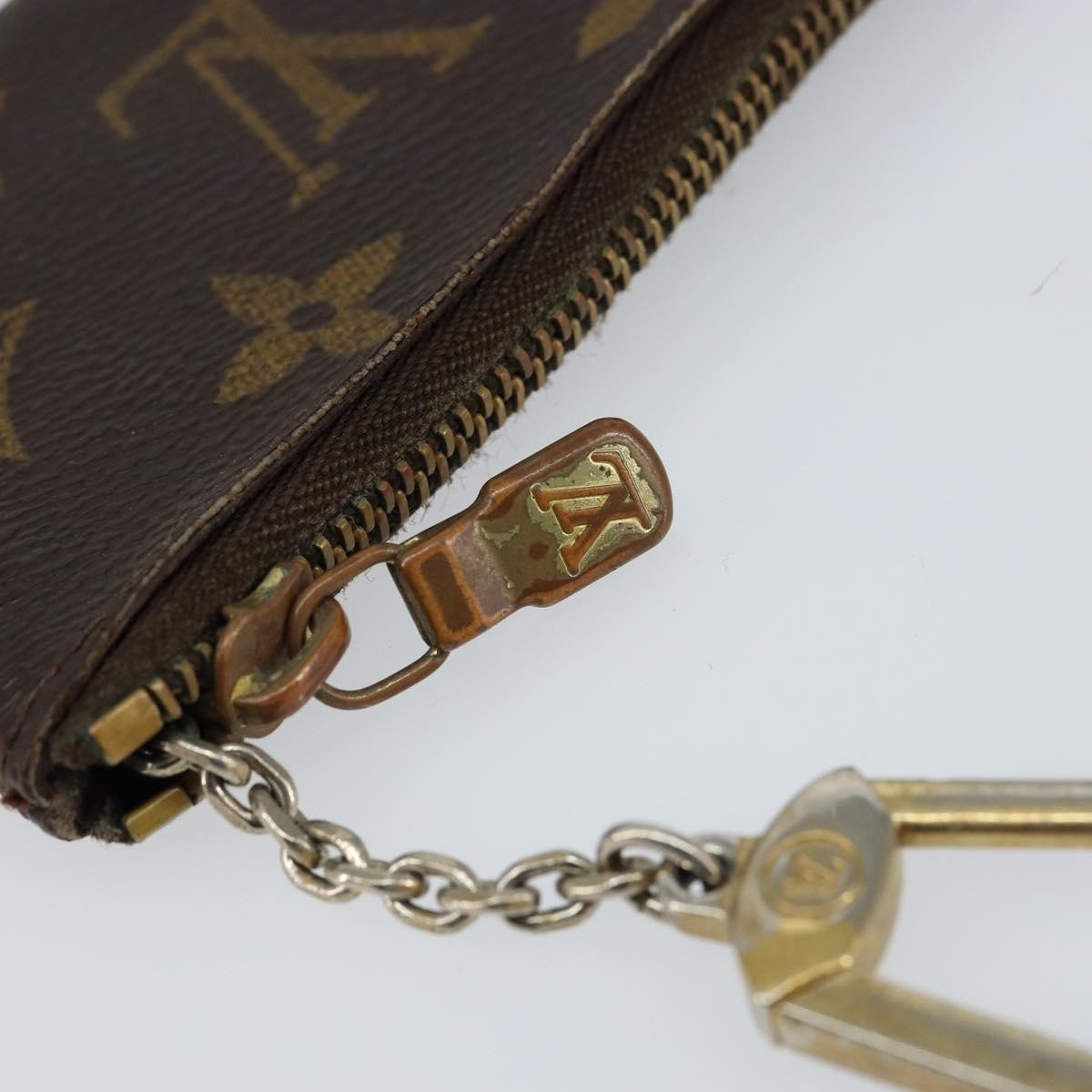Louis Vuitton Pochette Clés Monogram Canvas, BROWN, CANVAS, Wallets