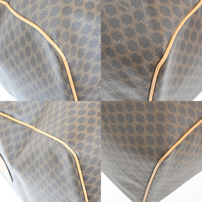 Celine Vintage Duffle Bag Macadam Coated Canvas, BROWN, PVC, Travel bag