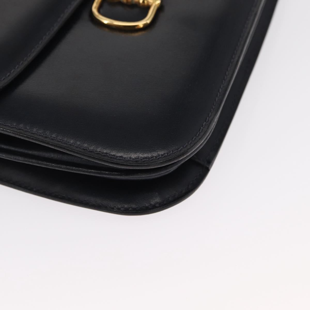 Celine Vintage Carriage Flap Bag Leather, NAVY, LEATHER, Shoulder bag