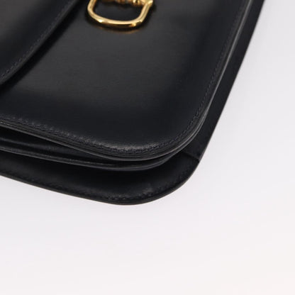 Celine Vintage Carriage Flap Bag Leather, NAVY, LEATHER, Shoulder bag