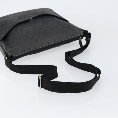 Gucci Zip Messenger Bag GG Denim, BLACK, CANVAS, Shoulder bag