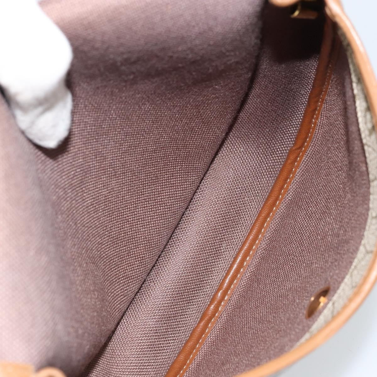 Christian Dior Vintage Honeycomb Shoulder Bag Canvas and Leather, BEIGE, CANVAS, Shoulder bag