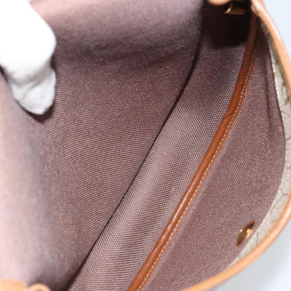 Christian Dior Vintage Honeycomb Shoulder Bag Canvas and Leather, BEIGE, CANVAS, Shoulder bag