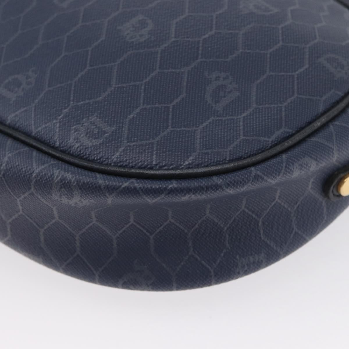 Christian Dior Vintage Honeycomb Shoulder Bag Canvas, NAVY, CANVAS, Shoulder bag
