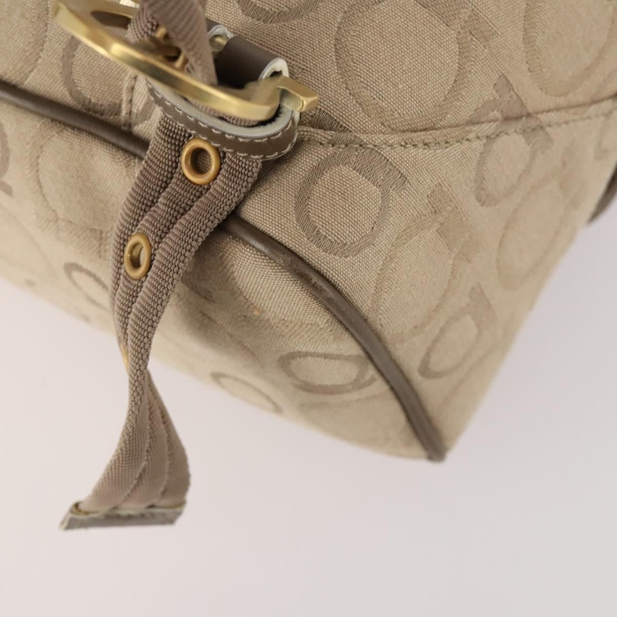 Salvatore Ferragamo Gancini Backpack Canvas, BEIGE, CANVAS, Backpack