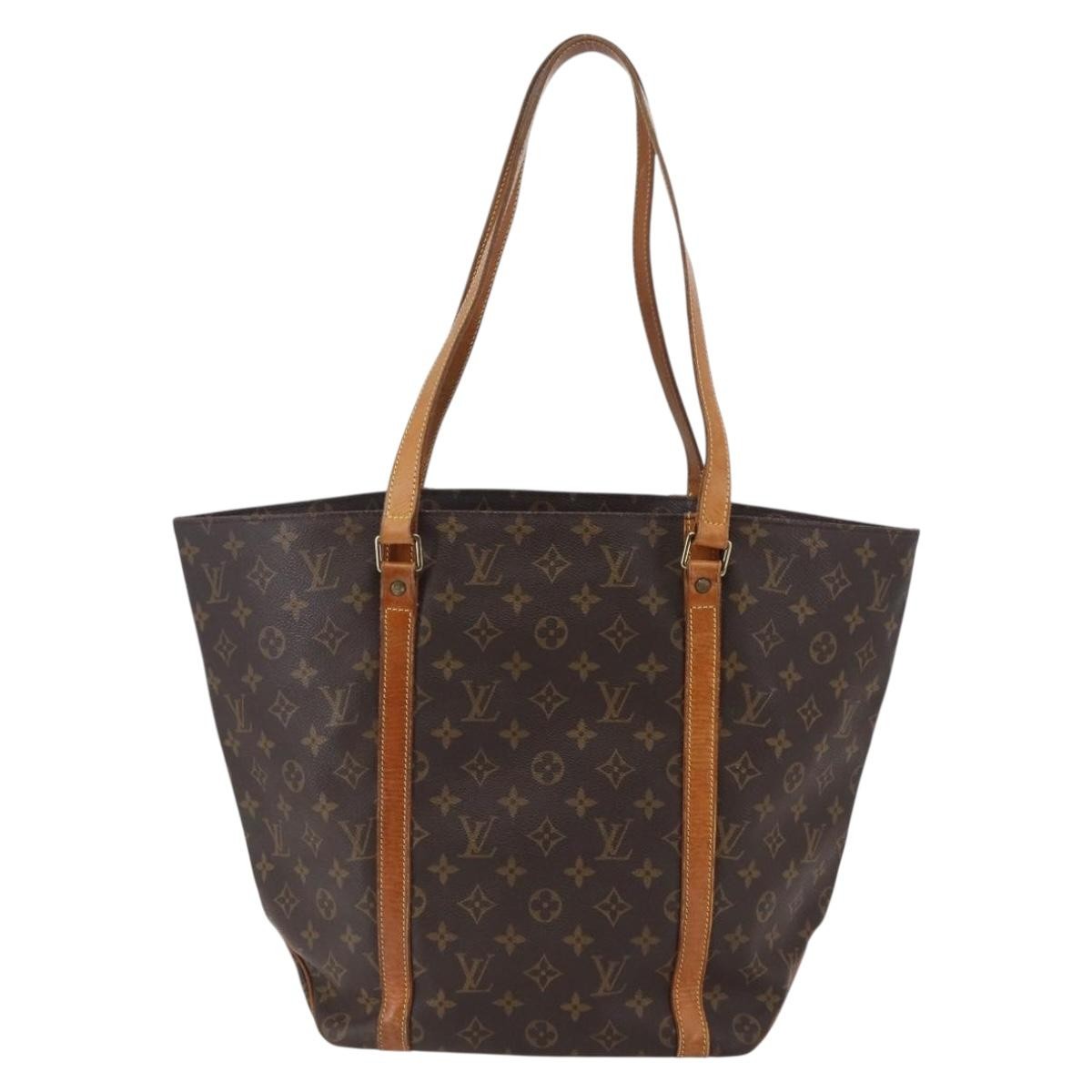 Louis Vuitton Shopping Sac Handbag Monogram Canvas, BROWN, CANVAS, Tote bag
