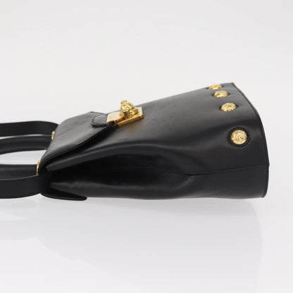 Salvatore Ferragamo Vintage Handbag Leather, BLACK, LEATHER, Handbag