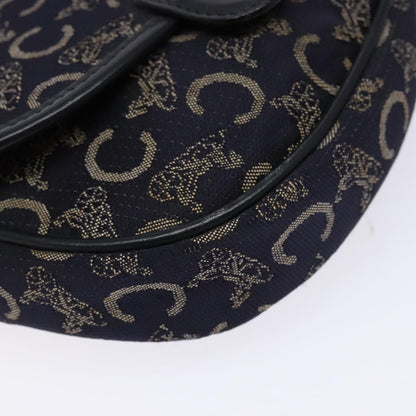 Celine C Sulky Shoulder bag Canvas and Leather, NAVY, CANVAS, Shoulder bag