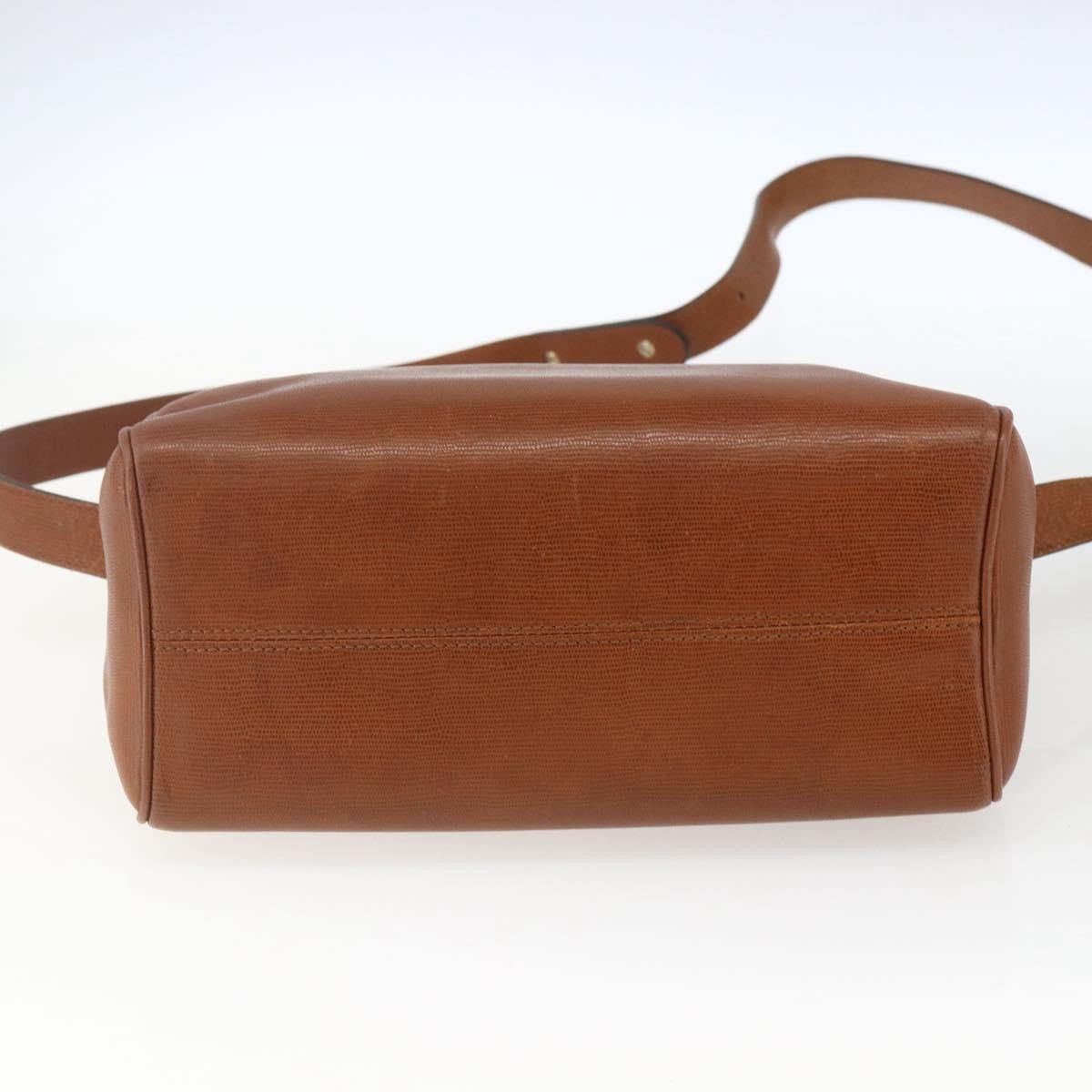 Celine Circle Logo Shoulder Bag Leather, BROWN, LEATHER, Shoulder bag
