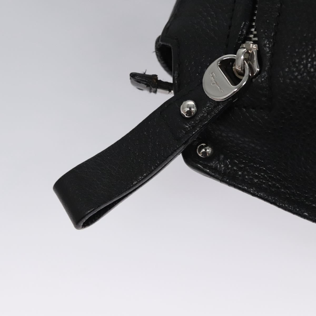 Salvatore Ferragamo Sofia Satchel Leather, BLACK, LEATHER, Handbag