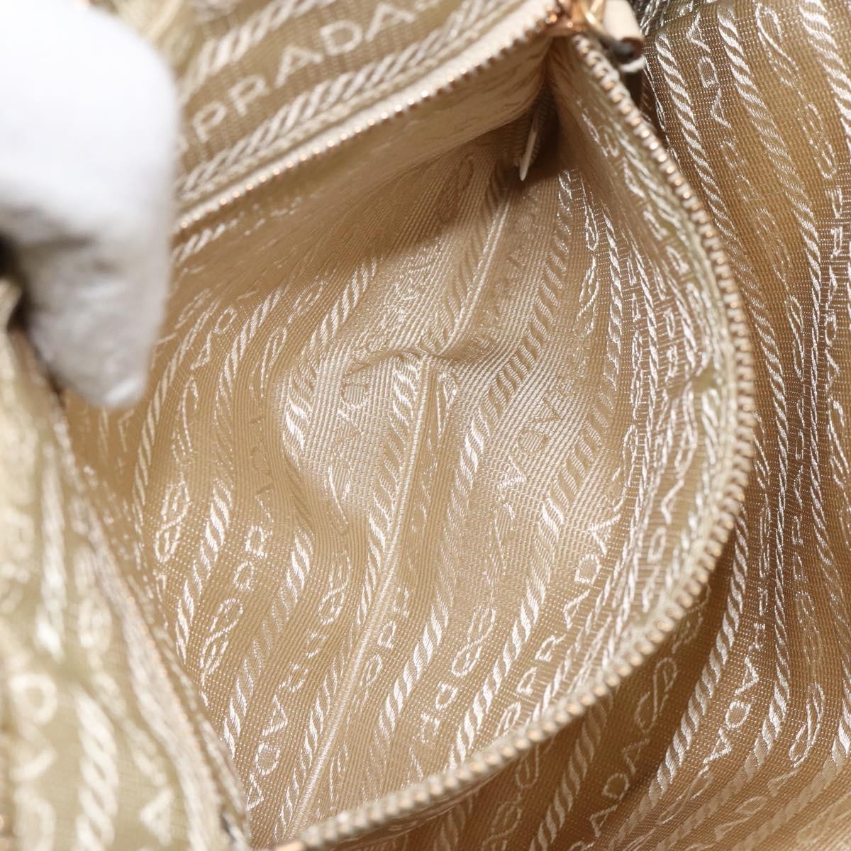 Prada Vintage Handbag Tessuto, Beige, Nylon, Handbag