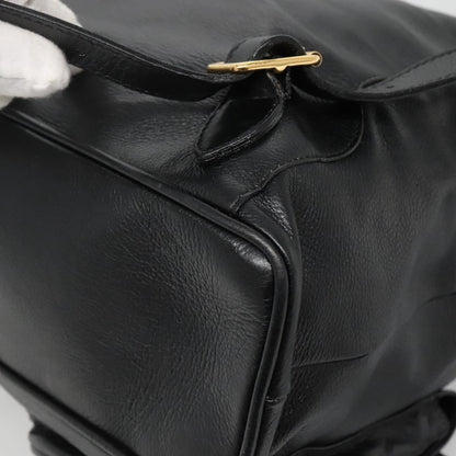 Gucci Vintage Bamboo Backpack Leather, BLACK, LEATHER, Backpack