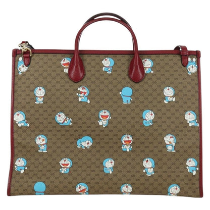 Gucci Doraemon Tote Printed Mini GG Coated Canvas, Beige, Canvas, Tote Bag