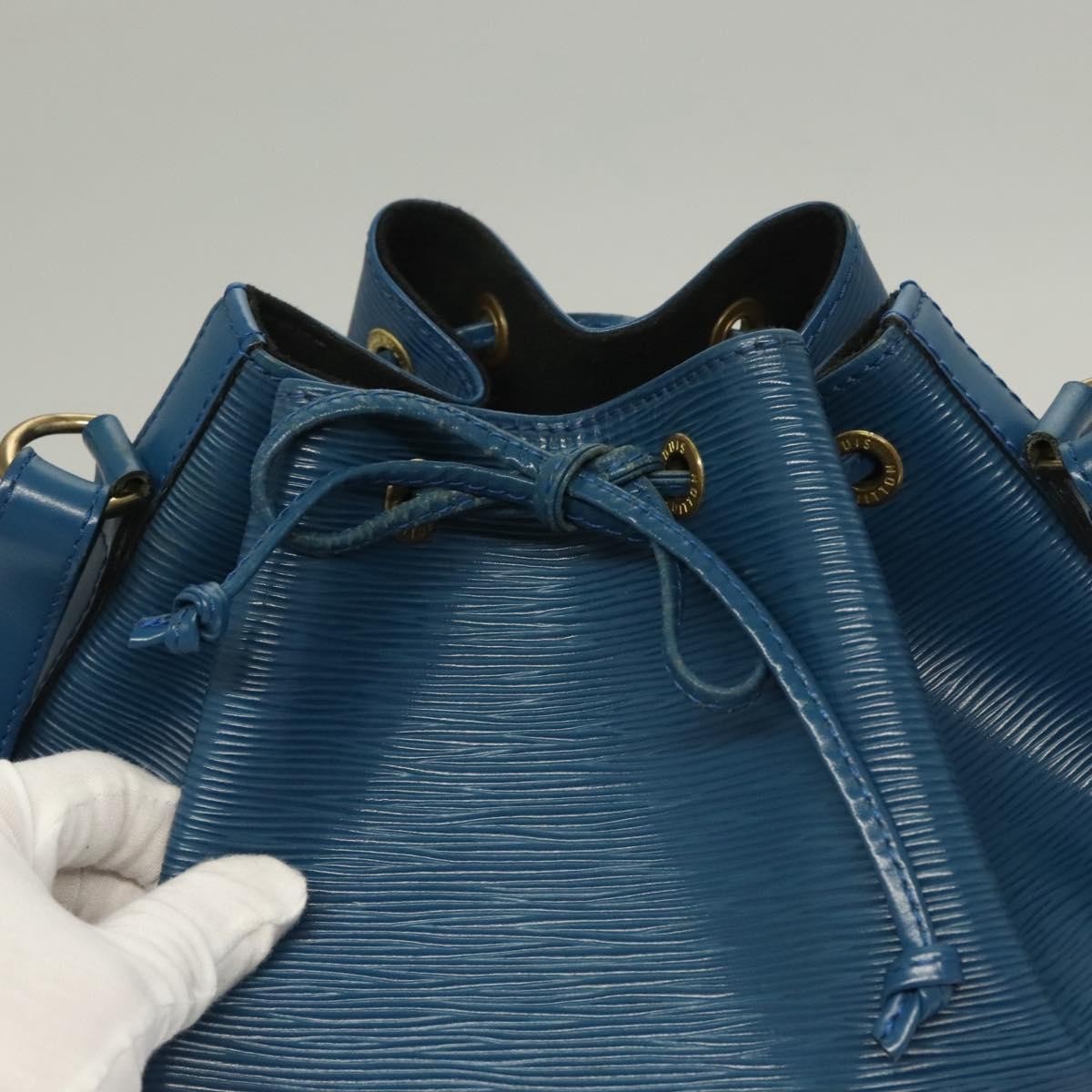 Louis Vuitton Petit Noe Handbag Epi Leather, BLUE, LEATHER, Handbag