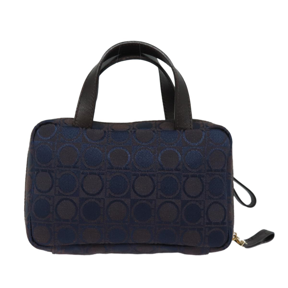 Salvatore Ferragamo Gancini mini handbag Canvas, NAVY, CANVAS, Handbag