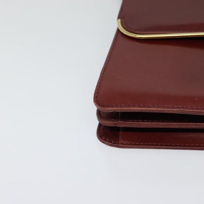 Bally Vintage Shoulder Bag Leather, BURGUNDY, LEATHER, Shoulder bag