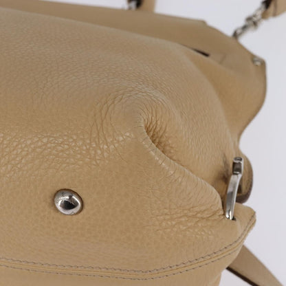 Salvatore Ferragamo Sofia Satchel Grainy Leather, BEIGE, LEATHER, Handbag