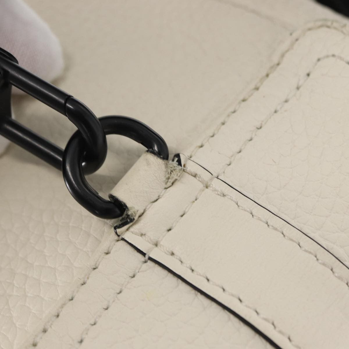 Louis Vuitton Christopher Backpack Taurillon Leather, WHITE, LEATHER, Shoulder bag
