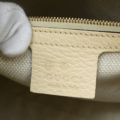 Gucci Soho Shoulder Bag Leather, White, Leather, Handbag