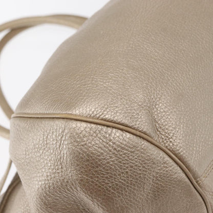 Salvatore Ferragamo Gancini handbag Leather, GOLD, LEATHER, Handbag