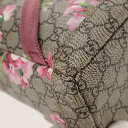 Gucci Buckle Backpack Blooms Print GG Coated Canvas, BEIGE, CANVAS, Backpack