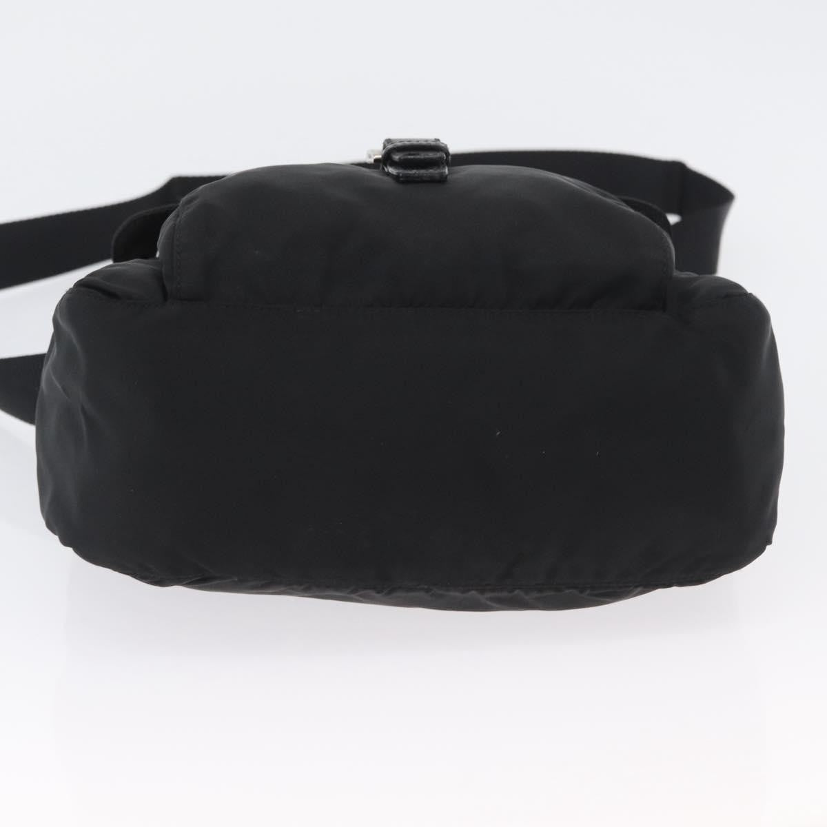 Prada Buckle Messenger Bag Tessuto, Black, Nylon, Shoulder Bag