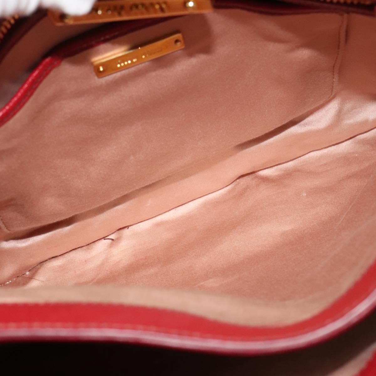 Miu Miu Madras Convertible Lock Tote Leather, RED, LEATHER, Handbag
