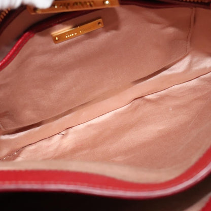 Miu Miu Madras Convertible Lock Tote Leather, RED, LEATHER, Handbag