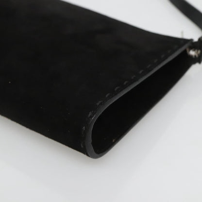 Salvatore Ferragamo Gancini handbag Suede, BLACK, SUEDE, Handbag