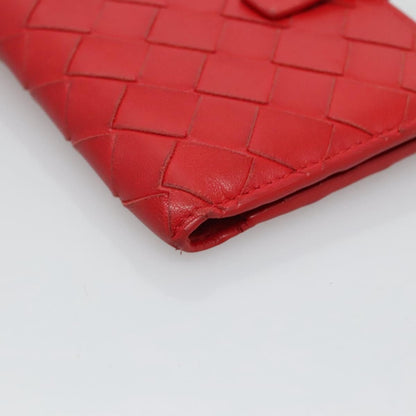 Bottega Veneta Bifold Coin Pocket Card Holder Intrecciato Nappa, RED, LEATHER, Wallets