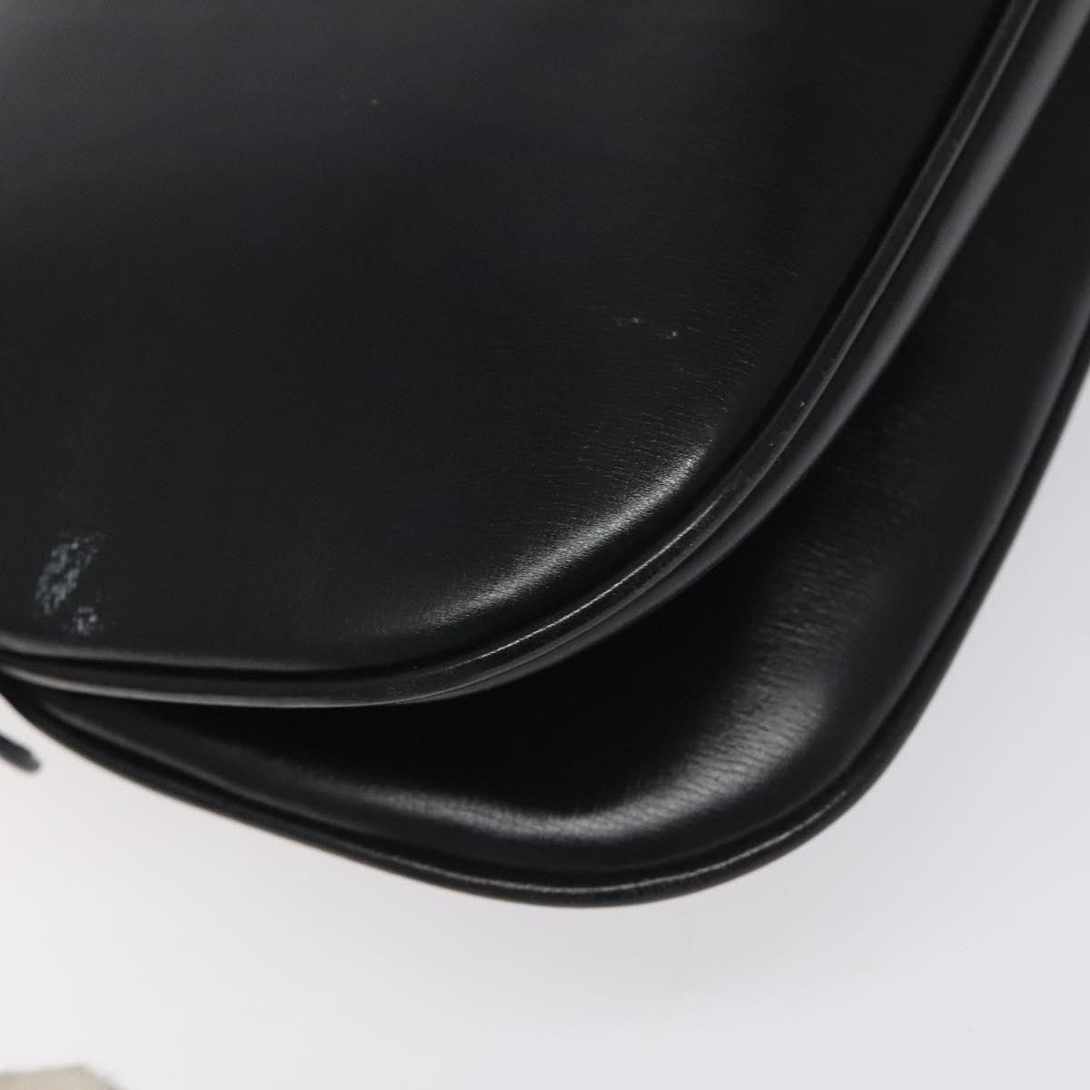 Gucci Vintage Flap Shoulder Bag Leather, BLACK, LEATHER, Shoulder bag