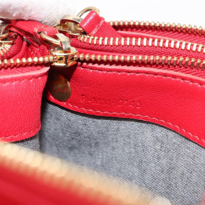 Celine Trio Crossbody Bag Leather, RED, LEATHER, Crossbody bag