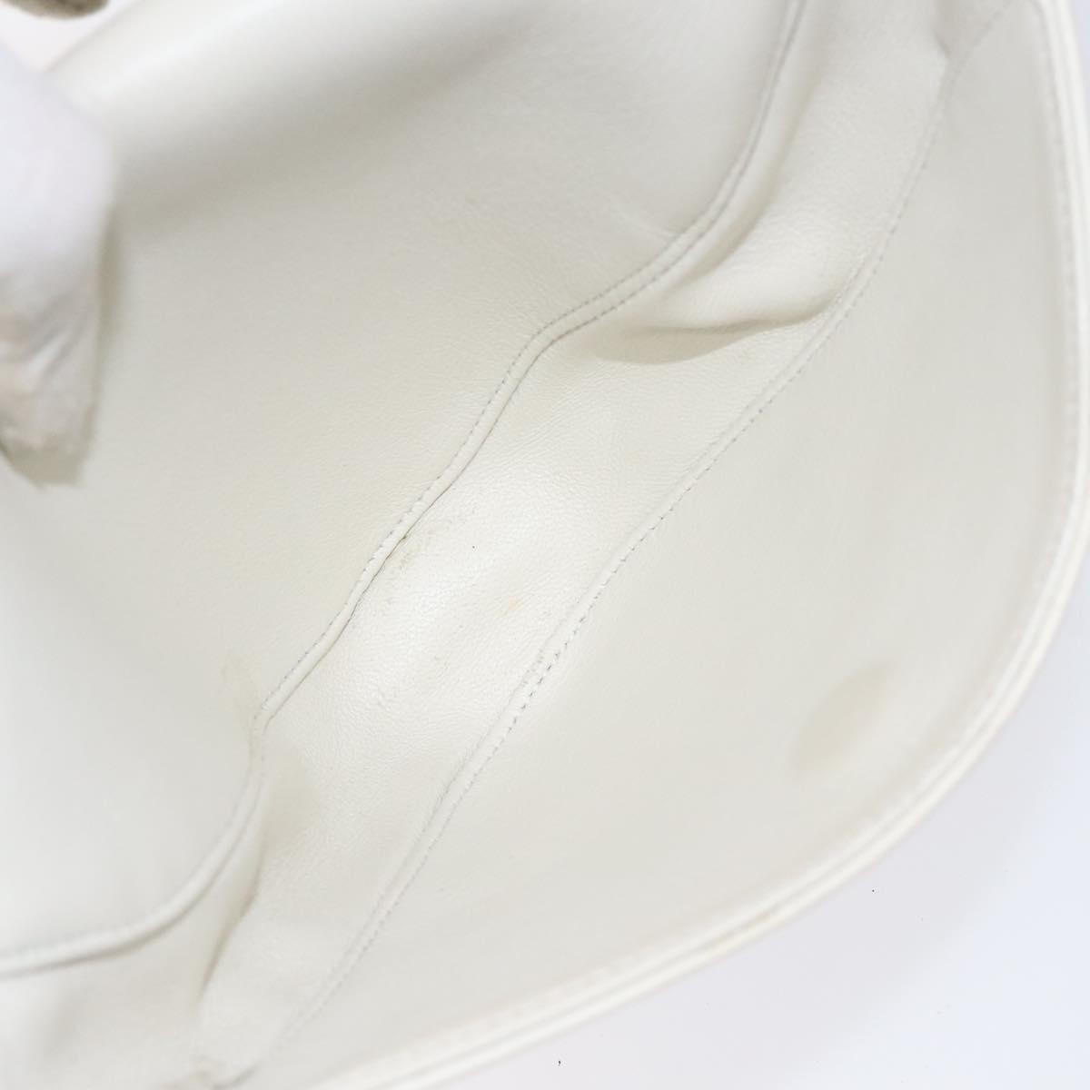 Celine Triangle Bag Leather, WHITE, LEATHER, Shoulder bag