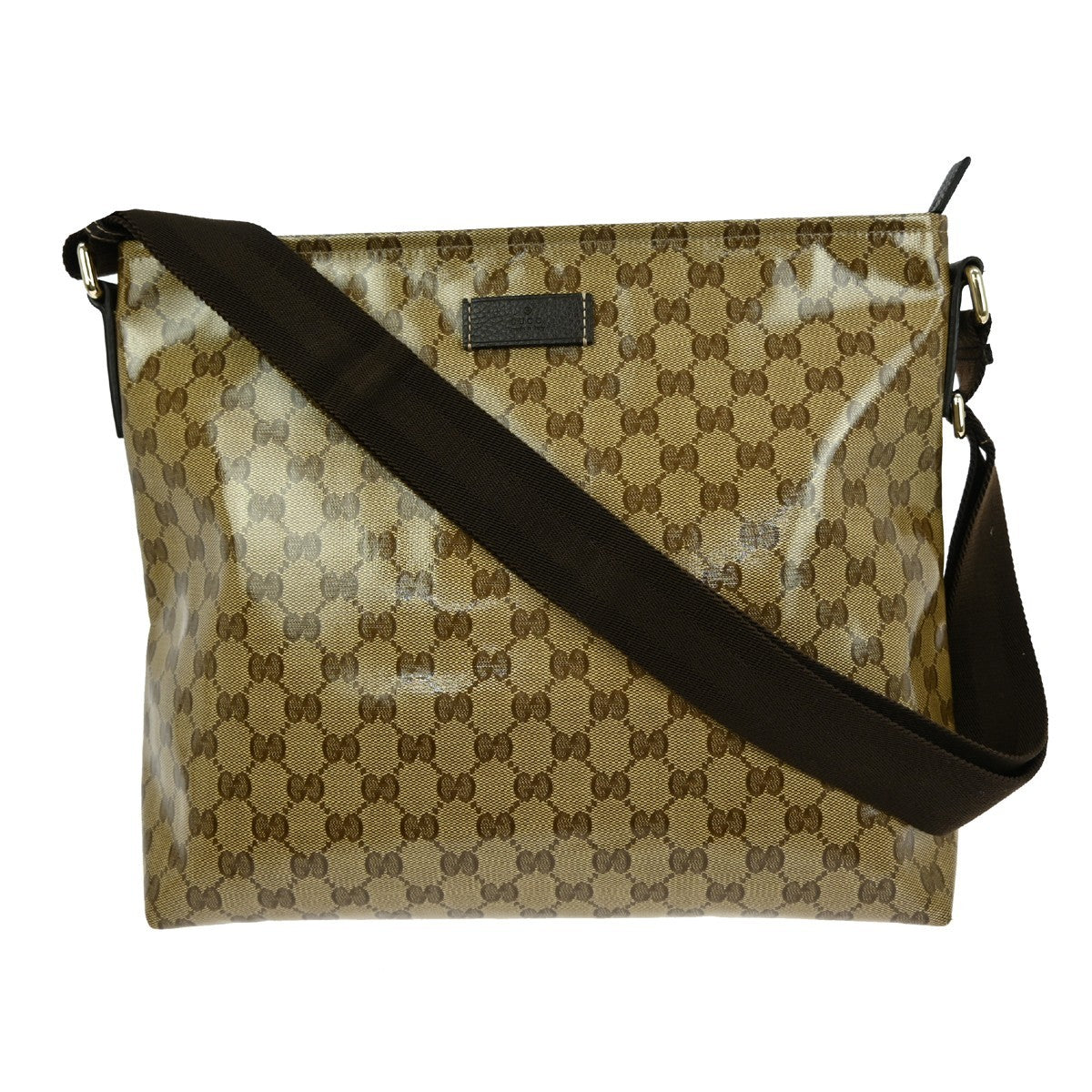Gucci Zip Top Messenger Bag GG Imprime, "brown + Beige", Canvas, Shoulder Bag