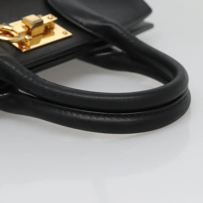 Salvatore Ferragamo Studio Satchel Gancini Jacquard and Leather, BLACK, CANVAS, Handbag