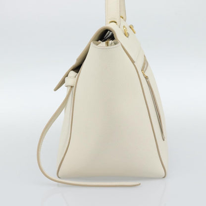 Celine Belt Bag Textured Leather, White, Leather, Handbag