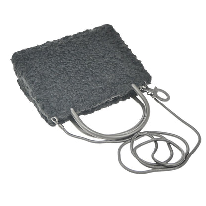Salvatore Ferragamo Gancini handbag Wool, BLACK, WOOL, Handbag