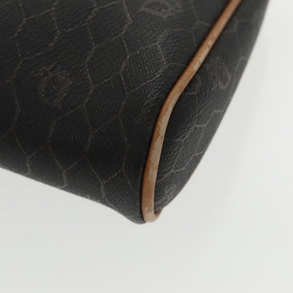 Christian Dior Vintage Honeycomb Zip Pouch Coated Canvas, BLACK, CANVAS, Clutche & pouche