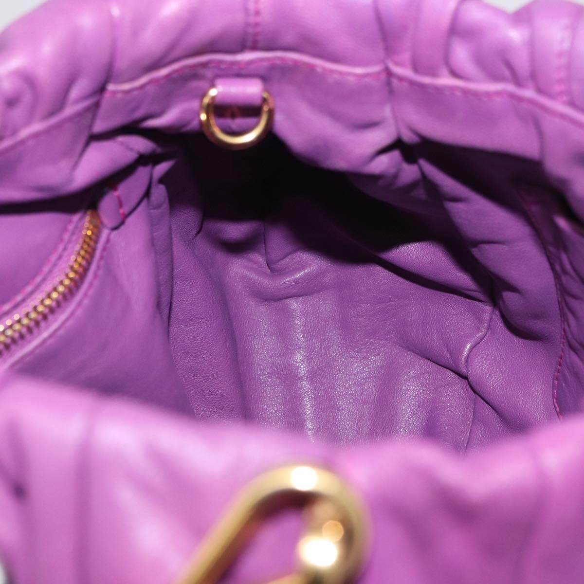 Prada Pleats Shoulder Bag Cervo Leather, Purple, Leather, Handbag